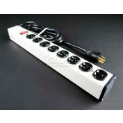 Wiremold ULB820-6 Multi-Outlet Power Unit, 120V, 20A, 17 1/4"L, 8 Outlets, 6' Cord