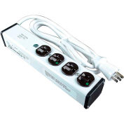 Wiremold Medical Grade Surge Protected Power Strip, 4 Outlets, 15A, 3kA, 15' Cord