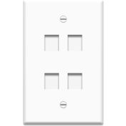 Legrand® WP3304-WH Keystone 1-Gang Oversized Wall Plate, 4-Port, White