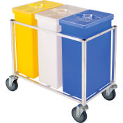 Winholt® 148PIB-Triple Ingredient Bin Cart, Aluminum Cart w/3 Polyethylene Bins