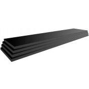 Slatwall Black Shelves 3/4"Hx10"Dx47-3/4"W, Finished on 2 Sides and 3 Edges