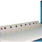 WSI Electrical Channel EL5, 15A, 8 Outlets, 48" Long, Work Surface Mounted, Grey