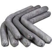 ESP Sorbents Universal Super Absorbent Flake Socks, 3"W x 4'L, Gray, 12/Box