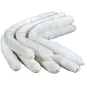 ESP Sorbents Oil-Only Super Absorbent Flake Socks, 3"W x 4'L, White, 12/Box