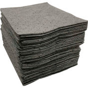 Global Industrial Universal Sorbent Pads, Lightweight, 15"L x 18"W, Gray, 200/Pack