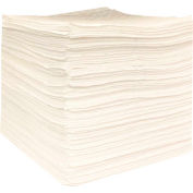 Global Industrial Oil Only Sorbent Pads, Lightweight, 15"W x 18"L, White, 200/Pack