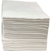 Global Industrial Oil Only Sorbent Pads, Medium-weight, 15"W x 18"L, White, 100/Pack