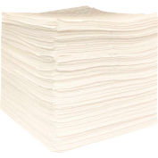Global Industrial™ Oil Only Sorbent Pads, Heavyweight, 15"W x 18"L, White, 100/Pack