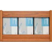 Wooden Mallet 3 Pocket Glove/Tissue Box Holder - Rectangle, Medium Oak