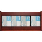 Wooden Mallet 4 Pocket Glove/Tissue Box Holder - Rectangle, Mahogany