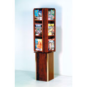 Free Standing 12 Pocket Rotary Literature Display - Mahogany