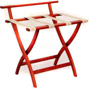Wooden Mallet WallSaver™ Luggage Rack with Tapestry Webbing, Mahogany
