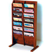Wooden Mallet Cascade™ Free-Standing 14 Pocket Magazine Rack, Mahogany