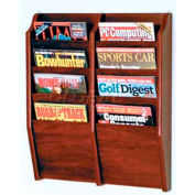 Wooden Mallet Cascade™ 8 Pocket Magazine Rack, Mahogany