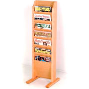 Wooden Mallet Cascade™ Free-Standing 7 Pocket Magazine Rack, Light Oak