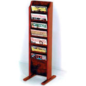 Wooden Mallet Cascade™ Free-Standing 7 Pocket Magazine Rack, Mahogany