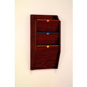 Wooden Mallet Legal Size File Holder - 5 Pocket Mahogany Wall Mount Rack For Charts & Folders