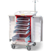 Waterloo Healthcare 5-Drawer Instant Access Emergency Crash Cart, Red