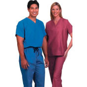 Fashion Seal Unisex Non-Reversible Scrub Shirts, Cotton/Polyester, XL, Jade