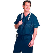 Fashion Seal Unisex Non-Reversible Scrub Shirts, Cotton/Polyester, XL, Navy