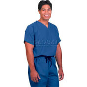 Fashion Seal Unisex Non-Reversible Scrub Shirts, Cotton/Polyester, L, Blueberry