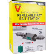 Victor Fast-Kill Brand Refillable Rat Bait Station - 8 Baits, 16 oz. Poison Block - M930