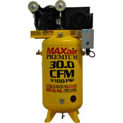 MaxAir C7180V1-MS-MAP, 7.5 HP, Single-Stage Comp, 80 Gal, Vert., 170 PSI, 30 CFM, 1-Phase 208-230V