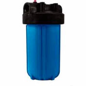 10" Full Flow Blue/Black Plastic Filter Housing 1" Port Pressure Release - Pkg Qty 4