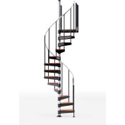 Global Industrial Reroute 42"H Platform 2 Rails Spiral Stair Kit, 42"Dia, 15'H, Steel Treads
