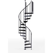Global Industrial Reroute 36"H Platform Rail Spiral Stair Kit, 42"Dia, 14'H, Vinyl Handrail