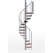 Global Industrial Condor 36"H Platform 2 Rail Spiral Stair Kit, 42"Dia, 13-2/3'H, Gray
