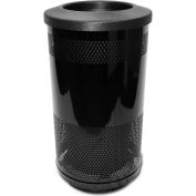 Stadium Series® 35 Gallon Receptacle w/Flat Top Lid, Black - SC35-01-BB-FT