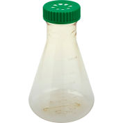 CELLTREAT&#174; 2L Erlenmeyer Flask, Vent Cap, Plain Bottom, Polycarbonate, Sterile