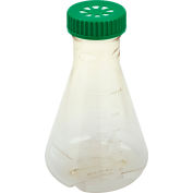 CELLTREAT&#174; 2L Erlenmeyer Flask, Vent Cap, Baffled Bottom, Polycarbonate, Sterile