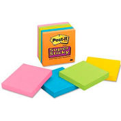 Post-it&#174; Super Sticky Note Pads, 3x3,  Assorted Colors, Five 90 Sheet Pads/Pack