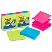 Pop-Up Notes, Super Sticky, 3 x 3, Assorted Ultra Colors, 6/PK