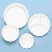 Tablemate® TBL9644WH, Plastic Plates, 9" Dia., White, 125/Pack