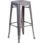 Flash Furniture 30'' Backless Indoor Barstool - Square - Clear Coated