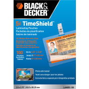 Black & Decker TimeShield Laminating Pouches, ID Badge Size, 100/Pack