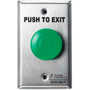 Alarm Controls Push to Exit Button W/ Pneumatic Timer, Green, UL Listed