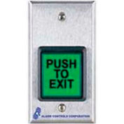 Alarm Controls Push to Exit Button W/ Momentary DPDT Output, Green, UL Listed