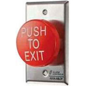 Alarm Controls Push to Exit Button W/ Pneumatic Timer, Red, UL Listed