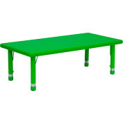 Flash Furniture 24''W x 48''L Rectangle Plastic Height Adjustable Activity Table - Green