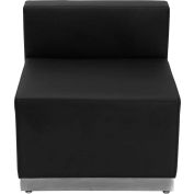 Flash Furniture Armless Modular Lounge Chair - Leather - Black - Hercules Alon Series