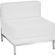 Flash Furniture Modular Middle Lounge Chair - Leather - Melrose White - Hercules Imagination Series