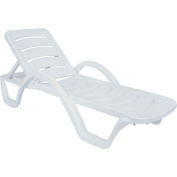 Siesta Havana Sunrise Pool Chaise Lounge with Arms, White - Pkg Qty 4