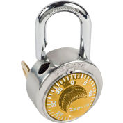 Zephyr 1925GLD Combination Padlock 13/16" Shackle with Control Key Option - Gold Dial