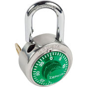 Zephyr 1925GRN Combination Padlock 13/16" Shackle with Control Key Option - Green Dial
