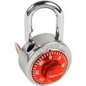Zephyr 1925RED Combination Padlock 13/16" Shackle with Control Key Option - Red Dial