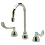 Zurn Widespread With 5-3/8" Gooseneck and 4" Wrist Blade Handles, Interconnecting Copper Tubes